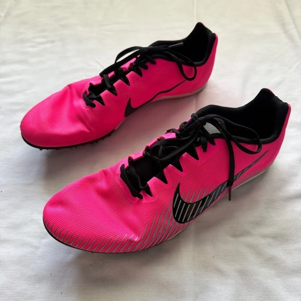 Nike Run Men’s 13 Pink Blast Cleats Track Running Shoes